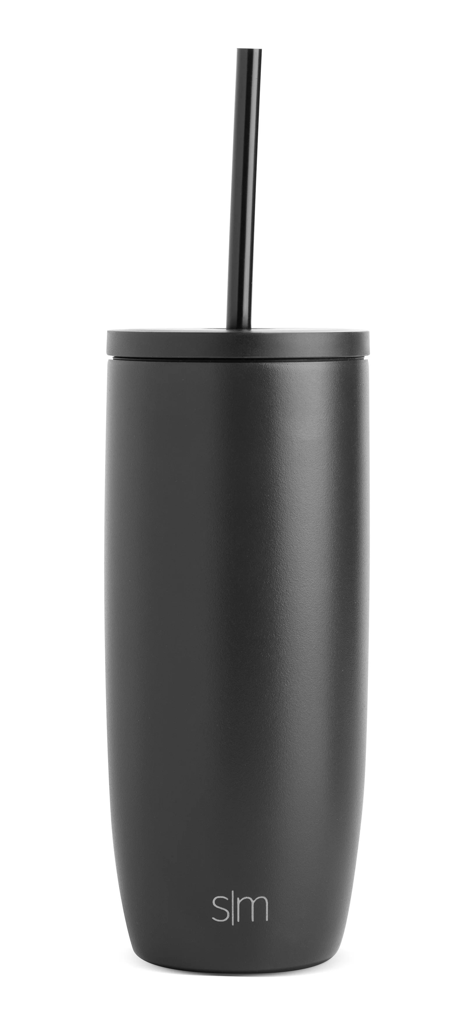 Simple Modern 20 Fluid Ounces Voyager Insulated Stainless Steel Tumbler with Straw - Midnight Bla... | Walmart (US)