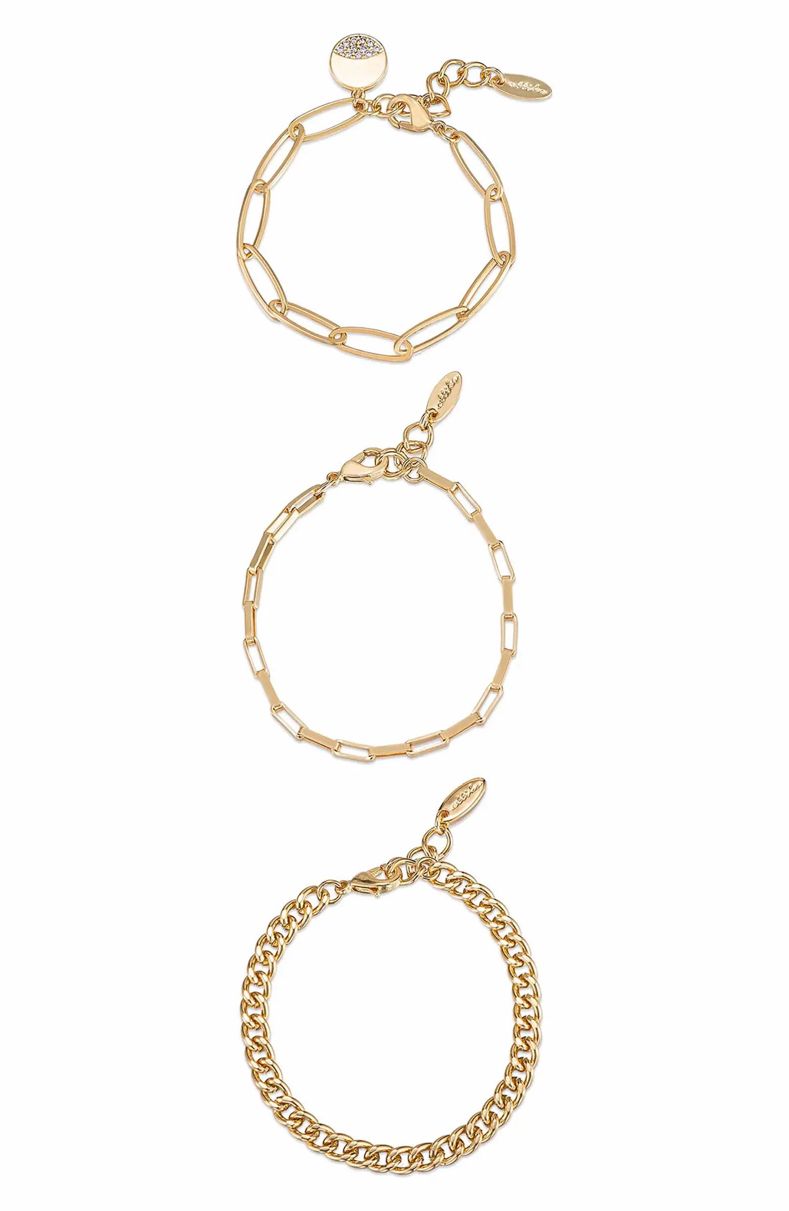 Ettika Set of 3 Chain Link Bracelets | Nordstrom | Nordstrom