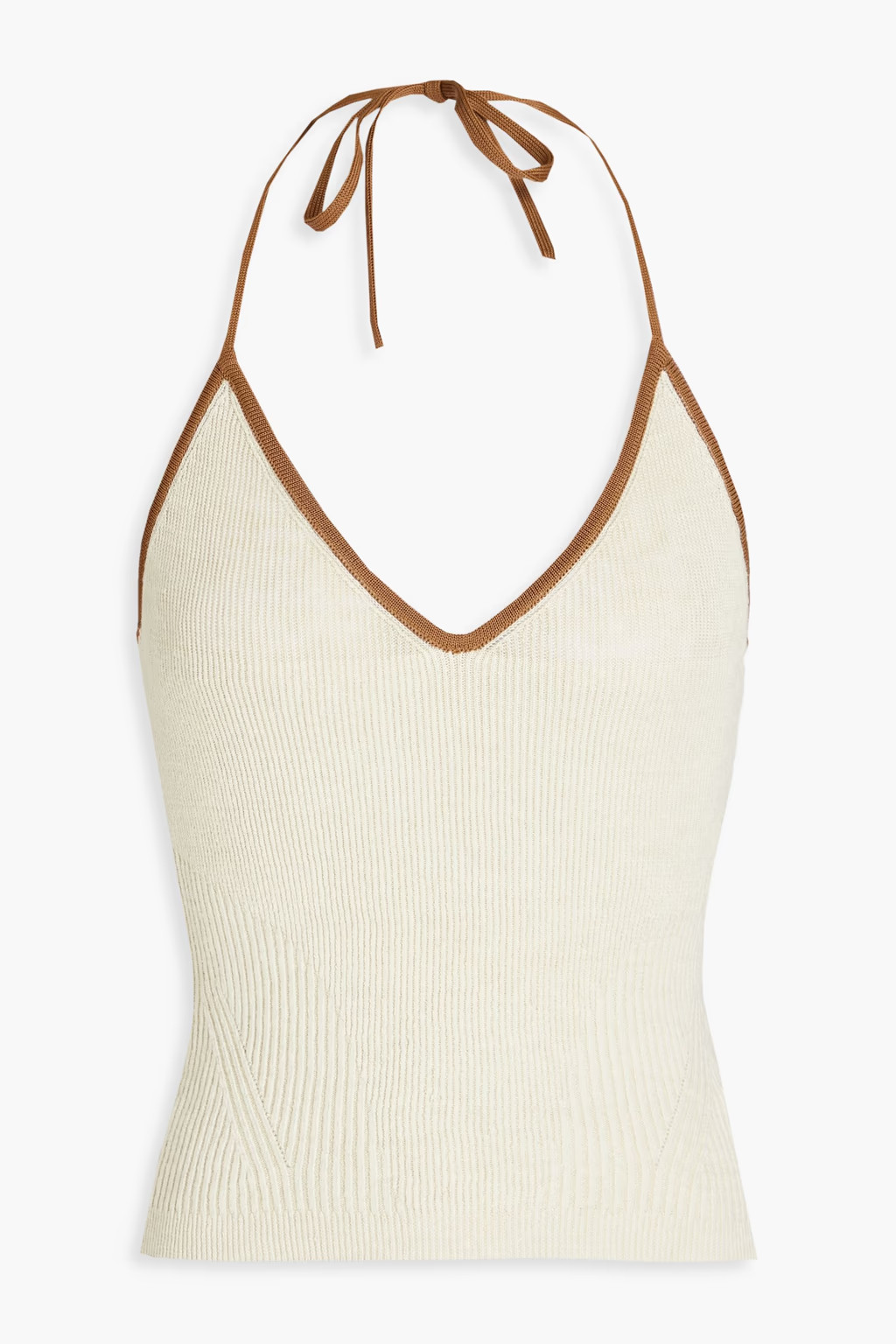 Marubia ribbed linen-blend halterneck top | The Outnet (APAC)