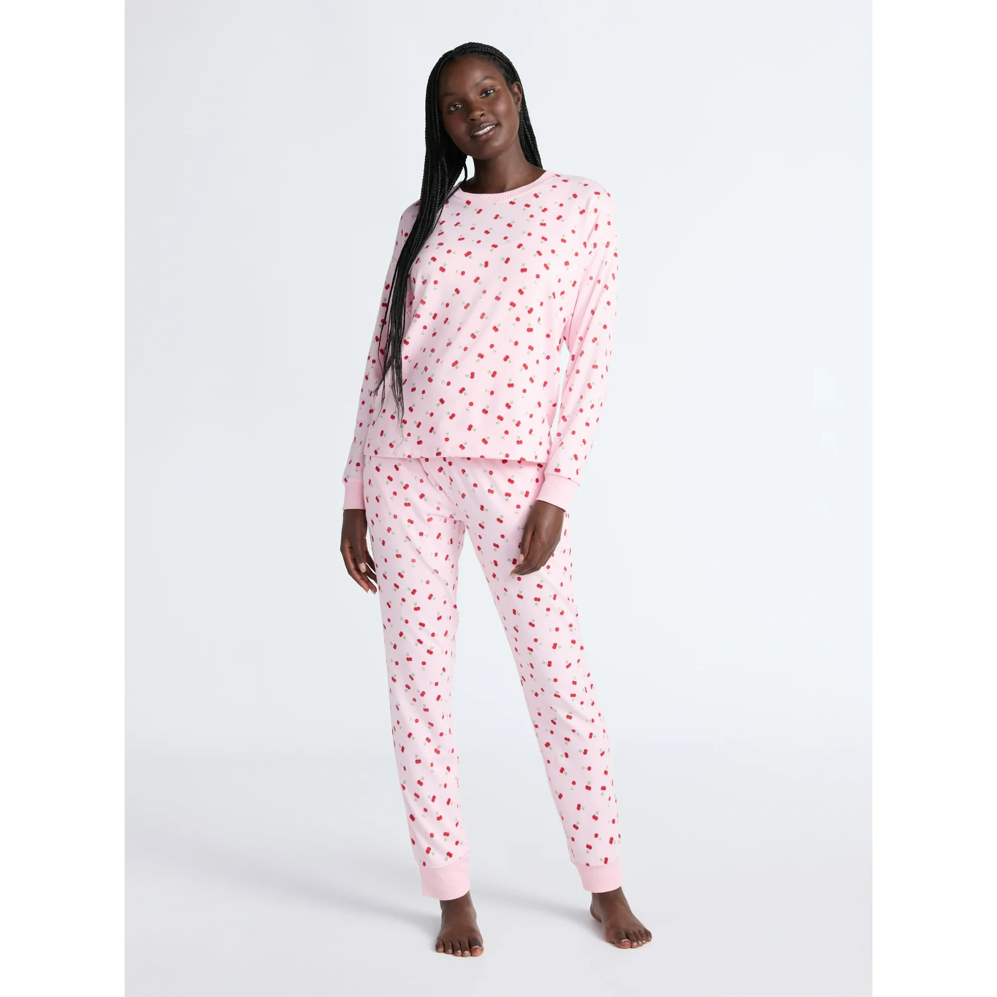 Joyspun Women's Cozy Lounge Collection Hacci Knit Sleep Top with Long Sleeves, Sizes XS-3X | Walmart (US)