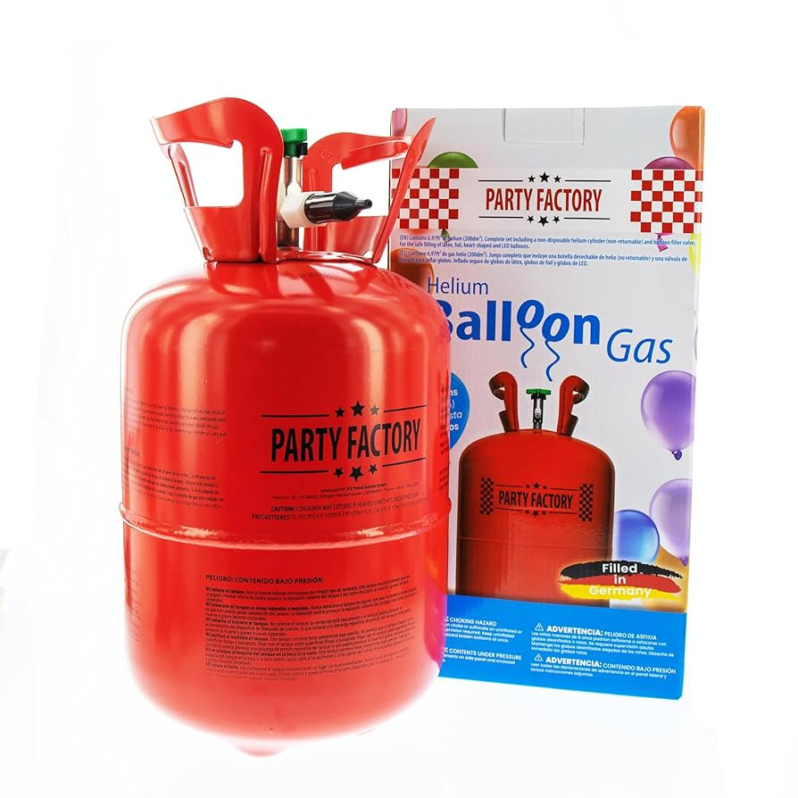 Party Factory Helium Tank for up to 30 Latex Balloons, Helium Cylinder 7 cu. ft. Gas with filling... | Amazon (US)