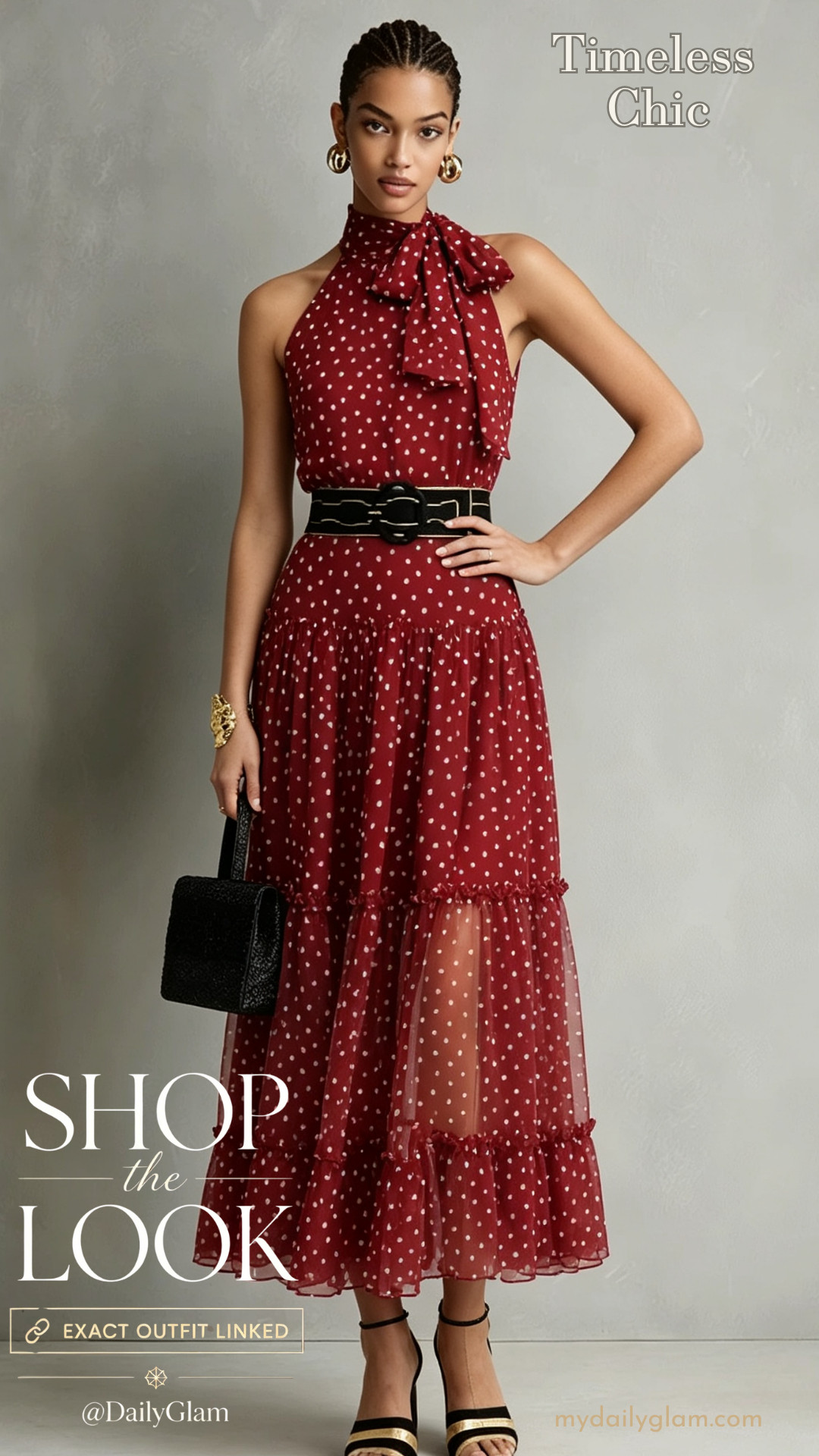 Red Polka Dot Halter Tiered Midi Dress Outfit
#PolkaDotDress #TieredDress #HalterDress #WeddingGuestOutfit #RedMidiDress 

 #LTKootd #LTKOver40 #LTKWorkwear