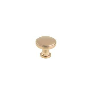 Crestmont Collection 1-5/16 in. (34 mm) Modern Champagne Bronze Round Cabinet Knob | The Home Depot