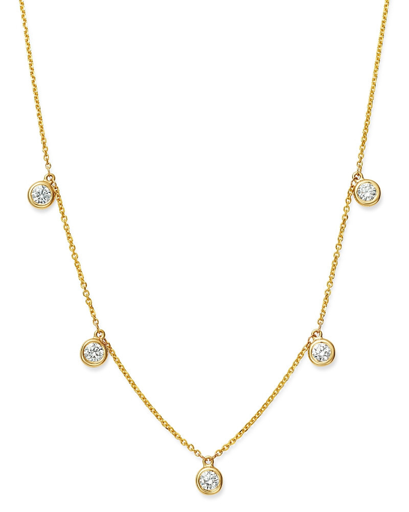 Bloomingdale's Fine Collection Diamond Bezel Set Droplet Necklace in 14K Yellow Gold, 0.75 ct. t. w. - 100% Exclusive | Bloomingdale's (US)