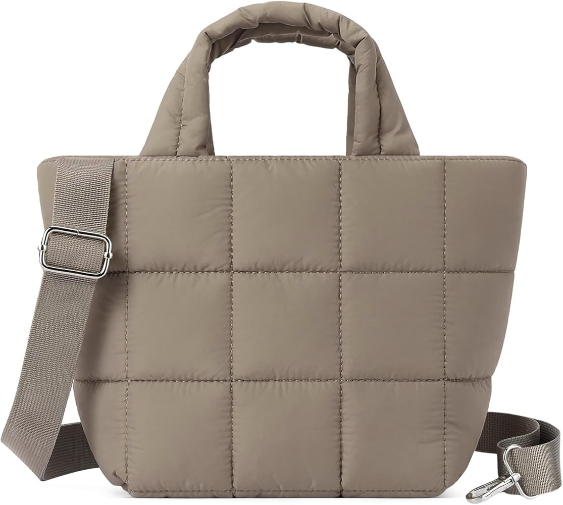 Lushandy Mini Puffer Tote Bag, Quilted Nylon Tote Purse Lightweight Puffy Shoulder Bag Soft Hobo ... | Amazon (US)