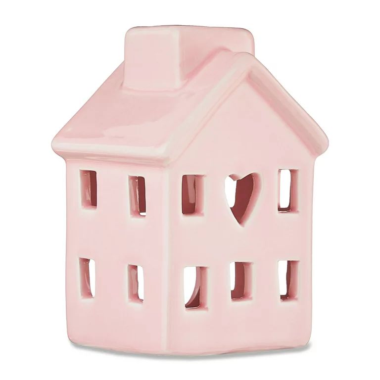 Way to Celebrate! Valentine’s Day 4in Ceramic House Tabletop Décor, Pink ​ | Walmart (US)