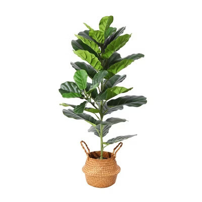 Artificial Fiddle Leaf Fig Plants 39 inch Fake Ficus Lyrata Plant with 32 Leaves, Perfect for Home Indoor Outdoor Office Modern Decor Green | Target
