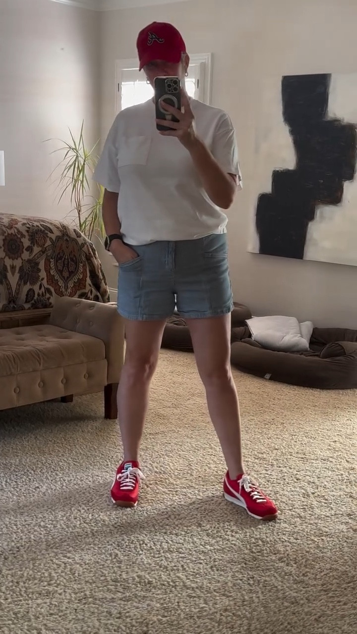 Have literally been searching for a red shoe for months!  Everyone I have looked at—I have not liked 100% until I saw these Puma’s on @hauteandhumid 
They are perfect!  Comfy and SUPER red!!! Love the retro look!  And decided I liked the white laces better!  It’s nice it came with options.  Now I’m officially ready for any Atlanta sport game 🙌🏻❤️

***shorts are older so I have linked similar ones


#LTKOver40 #LTKActive #LTKMidsize