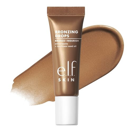 e.l.f. SKIN Bronzing Drops Mini, Liquid Face Tinted Serum with Vitamin E & Sunflower Oil, Vegan & Cruelty-Free, Pure Gold | Amazon (US)