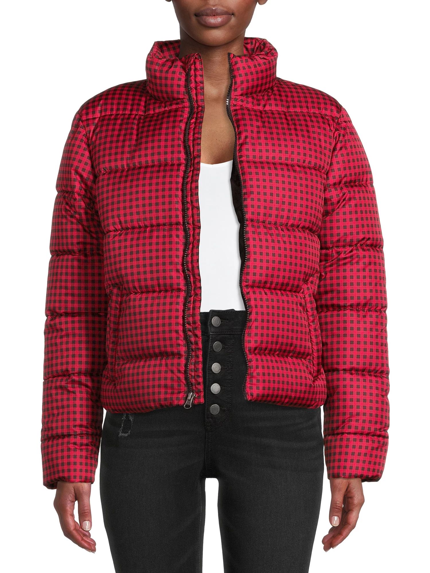 Time and Tru Women's and Plus Puffer Jacket - Walmart.com | Walmart (US)