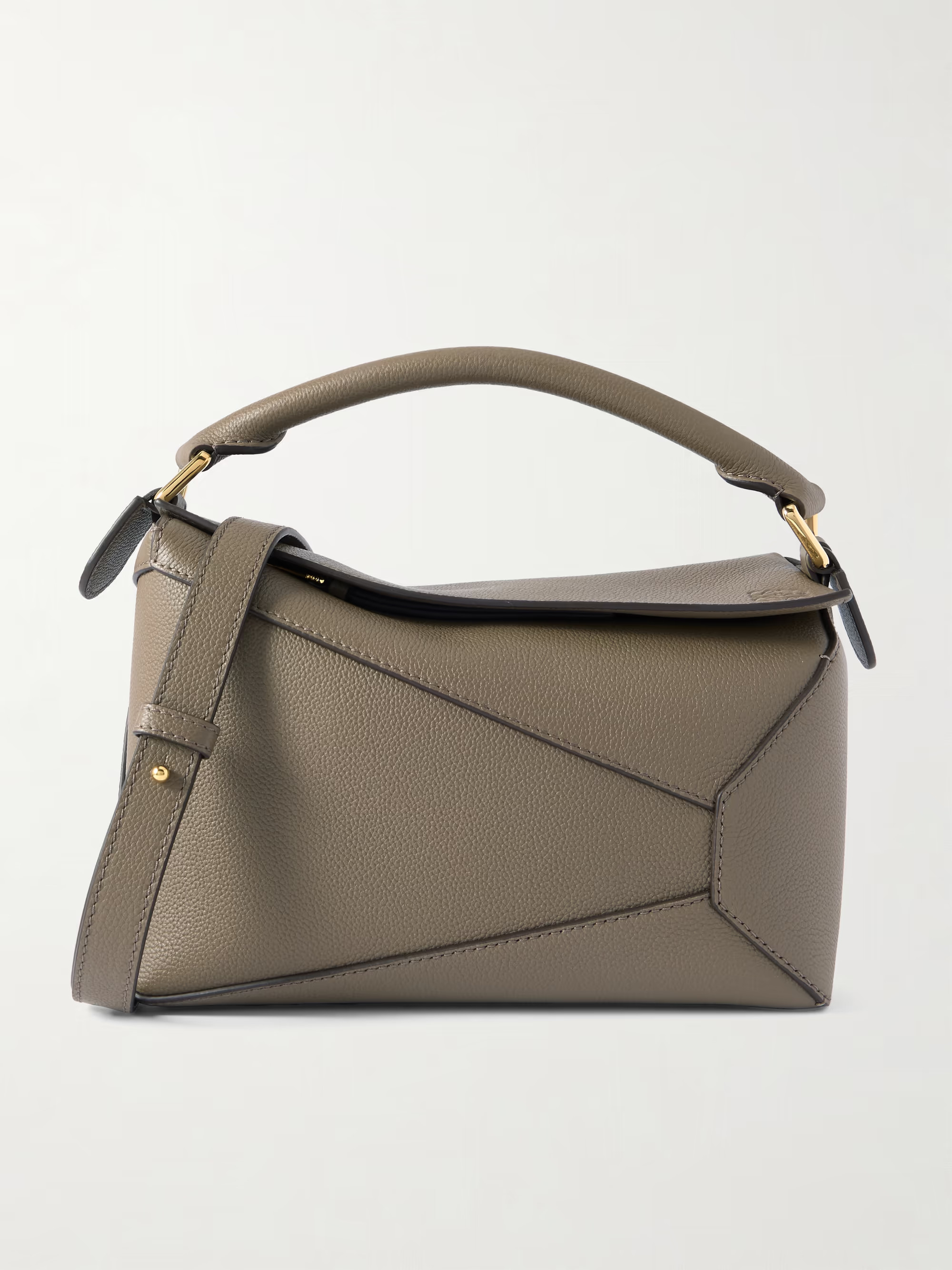 Puzzle Edge small textured-leather shoulder bag | NET-A-PORTER (US)