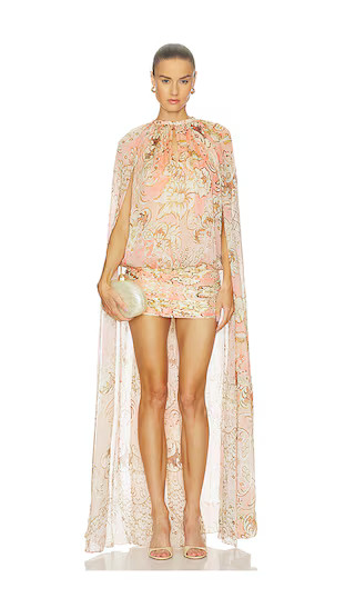 Mini Dress With Cape in Ivory | Revolve Clothing (Global)