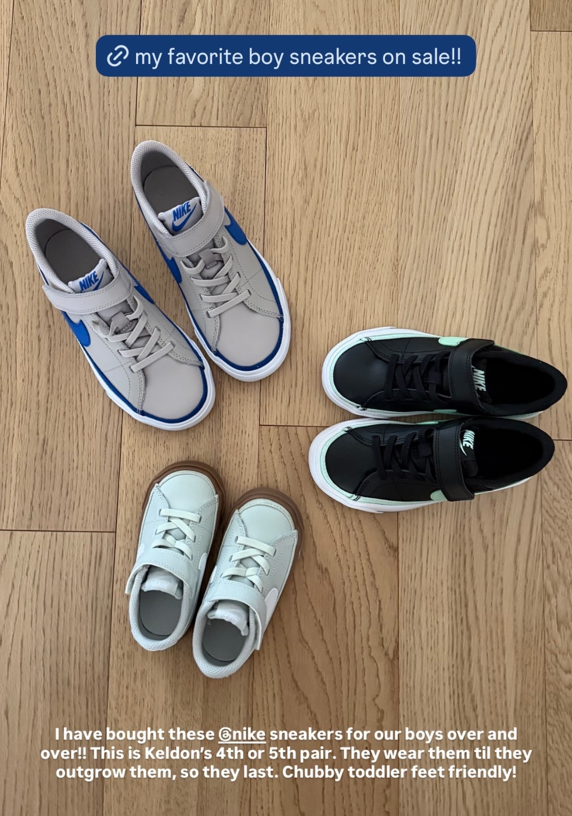 I have bought these @nike sneakers for our boys over and over!! This is Keldon’s 4th or 5th pair. They wear them til they outgrow them, so they last. Chubby toddler feet friendly! Velcro stretch (no tie)

#LTKSaleAlert #LTKBaby #LTKKids