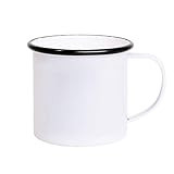 Sweet Water Decor White Coffee Mugs with Black Rim | 12oz Galvanized Steel Coffee Cup | Enamelware M | Amazon (US)