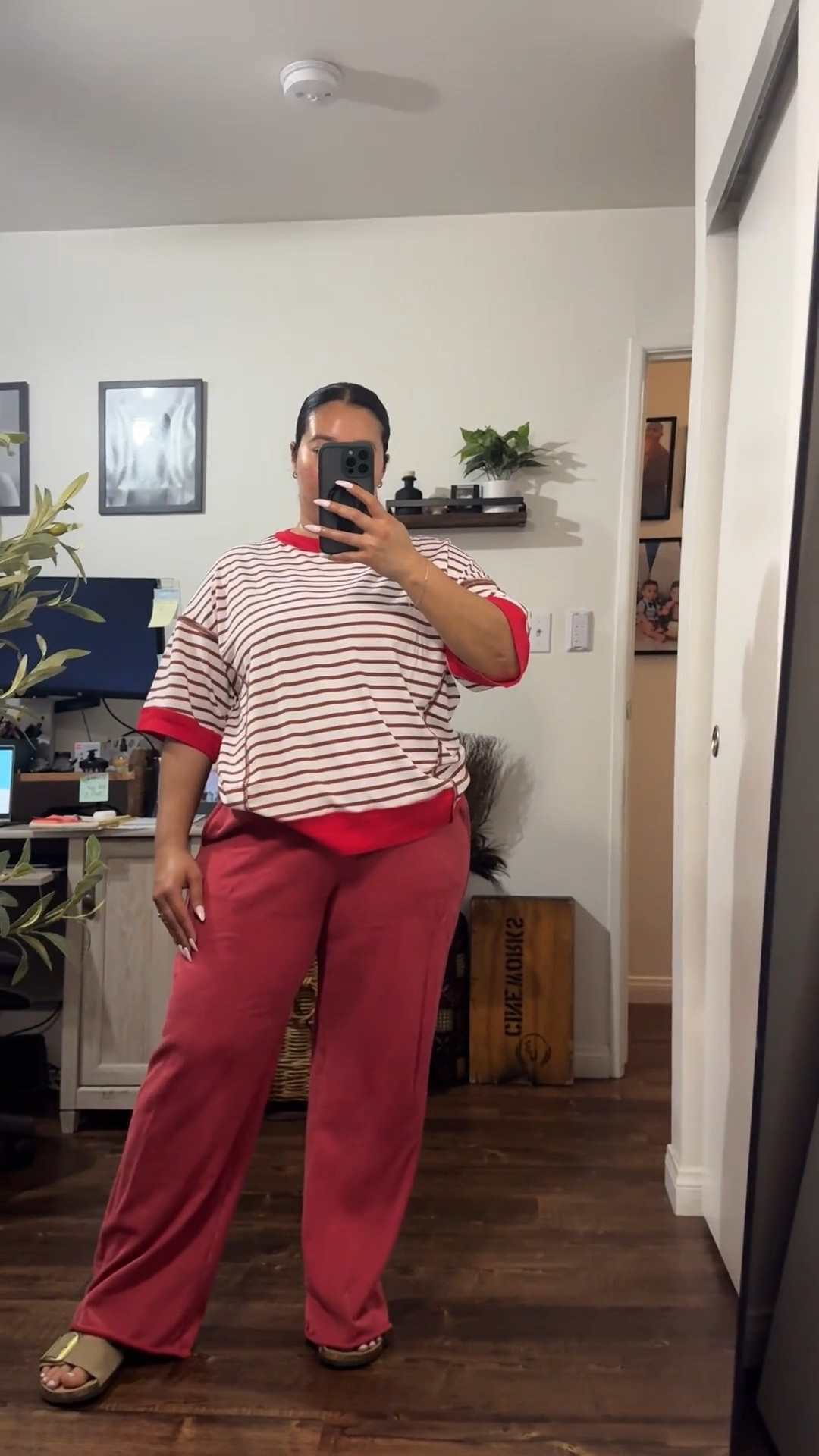 Easy casual outfit I’m wearing as a midsize mom. 

Striped shirt - large/ runs big / loose fit/ good quality/ fabric 

Pants -large- from my matching set (gap)/ tummy friendly / elastic waistband

Spring outfit 
Amazon outfit 
Midsize outfit 
Midsize fashion
Mom outfit 
WFH outfit 
Oversized tee
Tummy flattering pants 
Striped shirt 
Casual outfit  

#LTKMidsize #LTKmomlife #LTKootd