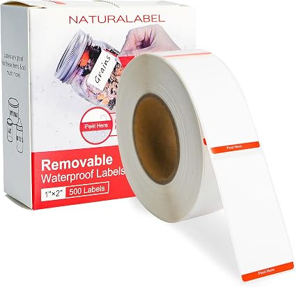 NATURALABEL 500 PCS Blank Removable Freezer Labels with Dispenser - 1" x 2" Food Labels for Meal ... | Amazon (US)