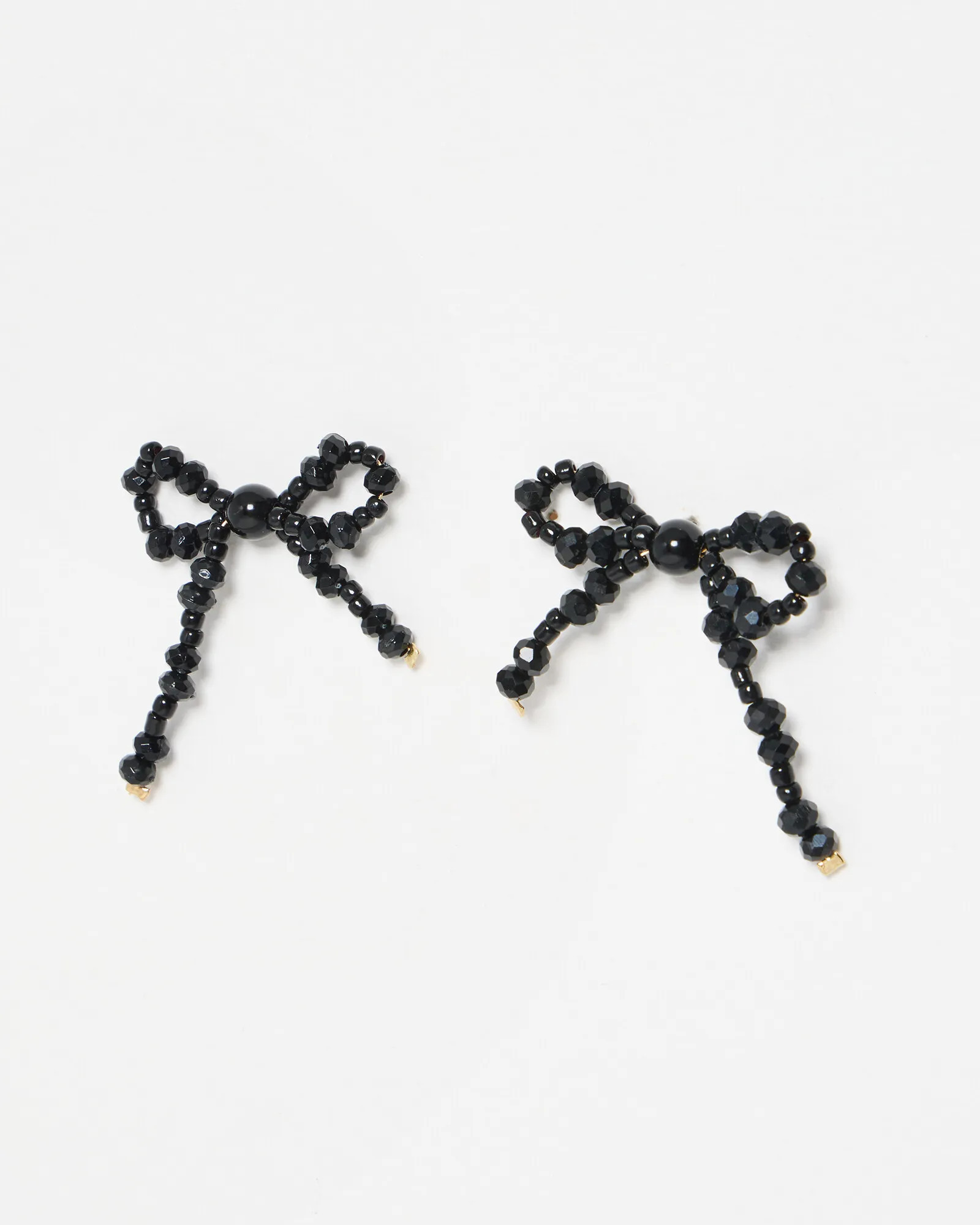Bessie Black Bow Beaded Earrings | Oliver Bonas (Global)