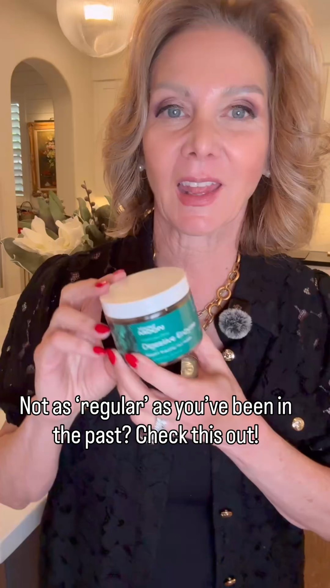 Not as regular as you’ve have been in the past? Check this out! 

I recommend digestive enzymes for gut health as we get older. Mineral Moon’s product also contains senna leaves that can be helpful for the laxative effect if you are traveling or experiencing issues from a medication or a GLP-1. 

I also recommend probiotics and magnesium to help with staying regular. 

Check out my favorite products below. Always check with a medical professional before starting any supplement routine! 