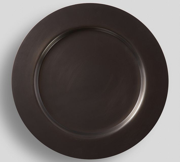 Bleecker Metal Charger Plate - Bronze | Pottery Barn (US)