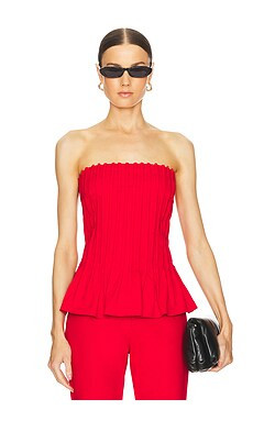 SELMACILEK Canvas Stitch-detailed Bustier in Red from Revolve.com | Revolve Clothing (Global)