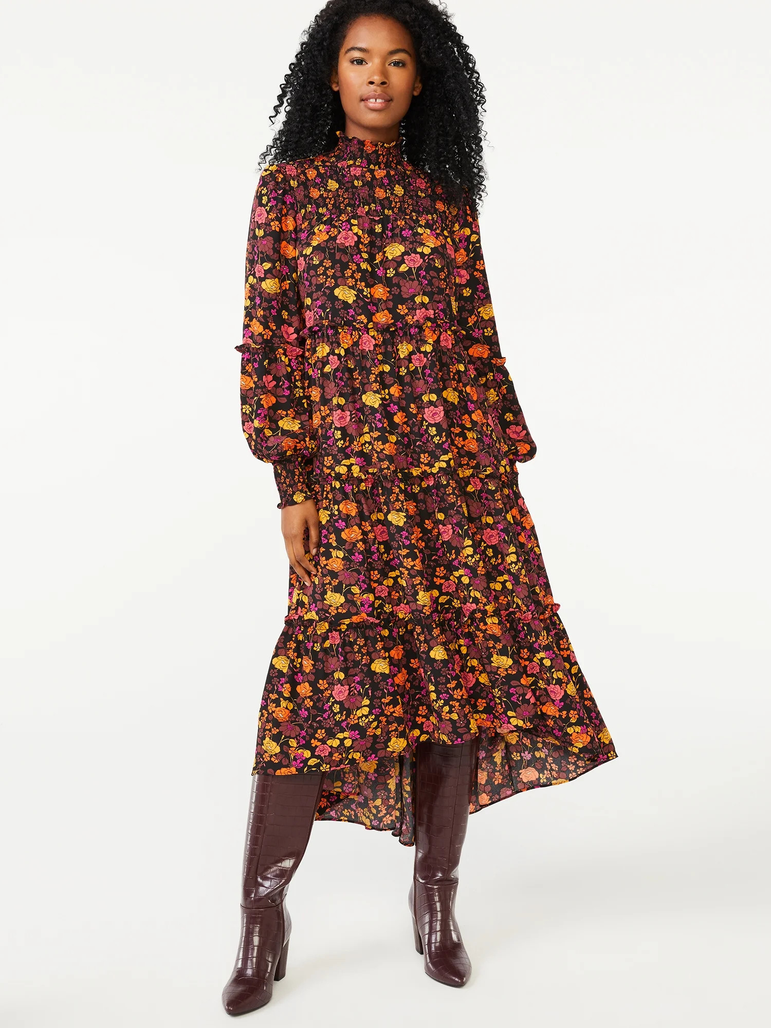 Scoop Women's Tiered Hi-Low Maxi Dress - Walmart.com | Walmart (US)