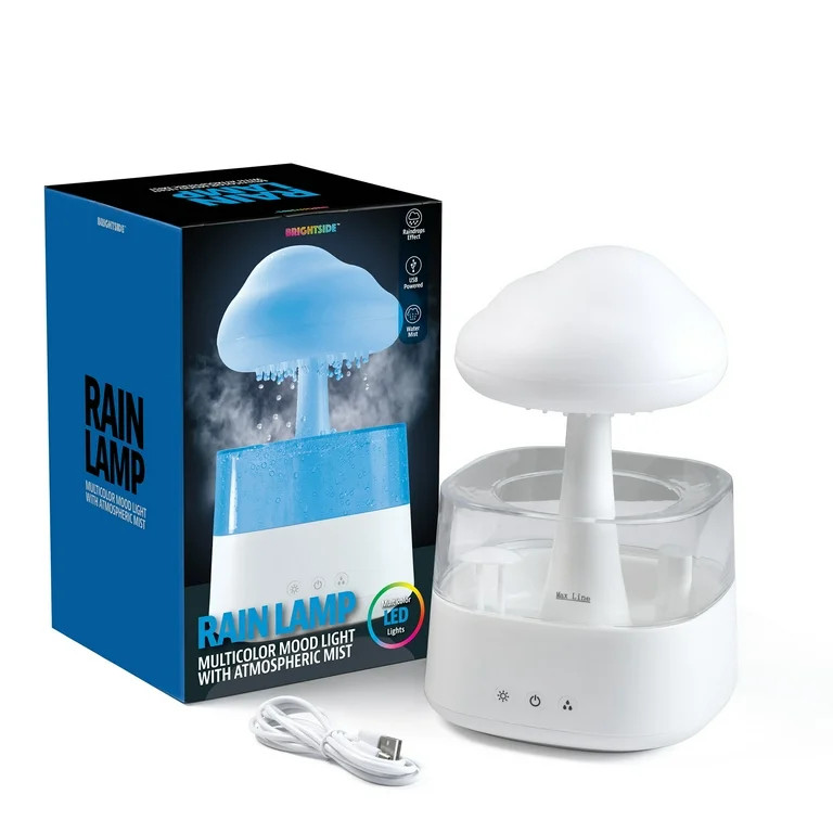 BrightSide Rain Cloud Mood Lamp with Mist - USB Powered and Color Changing Lights, 5.63" Height | Walmart (US)