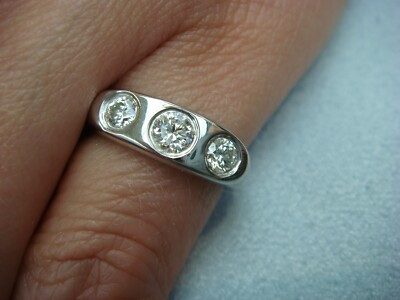 GYPSY LADIES DIAMOND RING 14 KT WHITE GOLD SOLID BACK 4.1 GRAMS SIZE 4.75  | eBay | eBay US