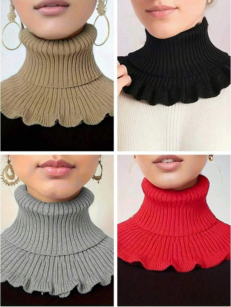 Shawls Women's Knitted Shawls Black, Beige, Red, Knitted For Warmth, Fall / Winter | SHEIN