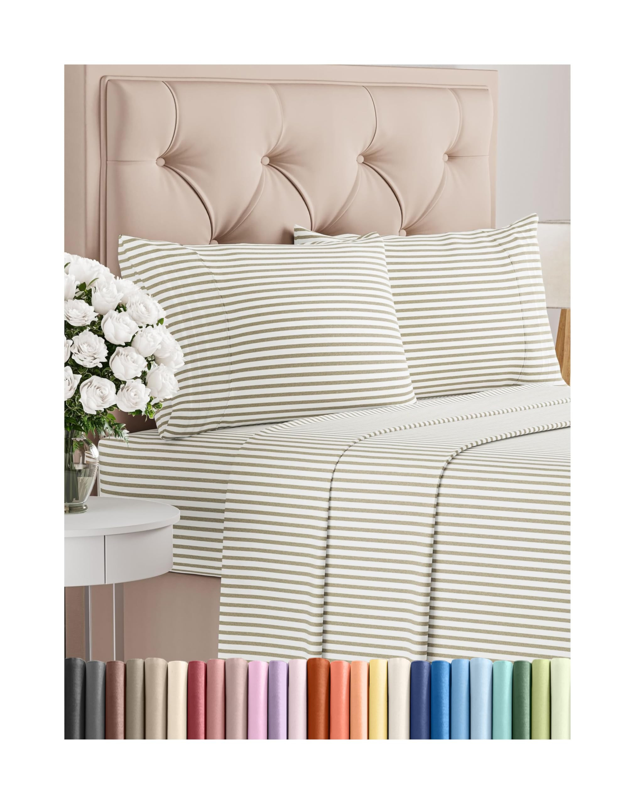 Queen Size 4 Piece Sheet Set - Comfy Breathable & Cooling Bed Sheets Set - Hotel Luxury Bedding f... | Amazon (US)