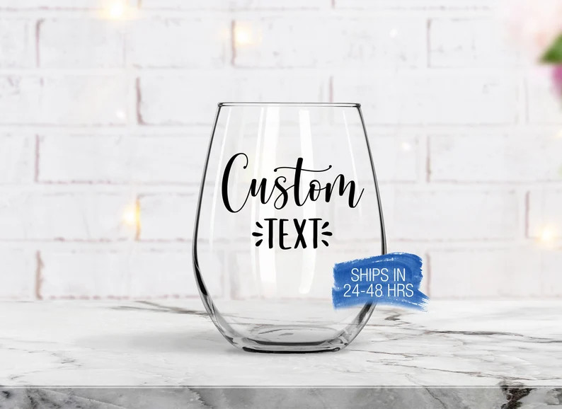 Custom Wine Glasses, Personalized Wine Glasses, Wine Glasses, Stemless Wine Glasses, Customized W... | Etsy (US)