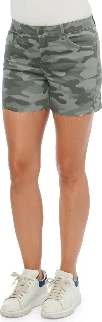 'Ab'Solution Camo High Waist Raw Hem Shorts | Nordstrom