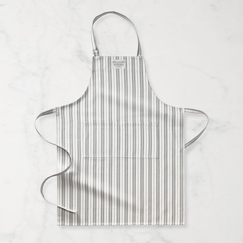 Williams Sonoma Classic Stripe Logo Apron, Drizzle Grey | Williams-Sonoma