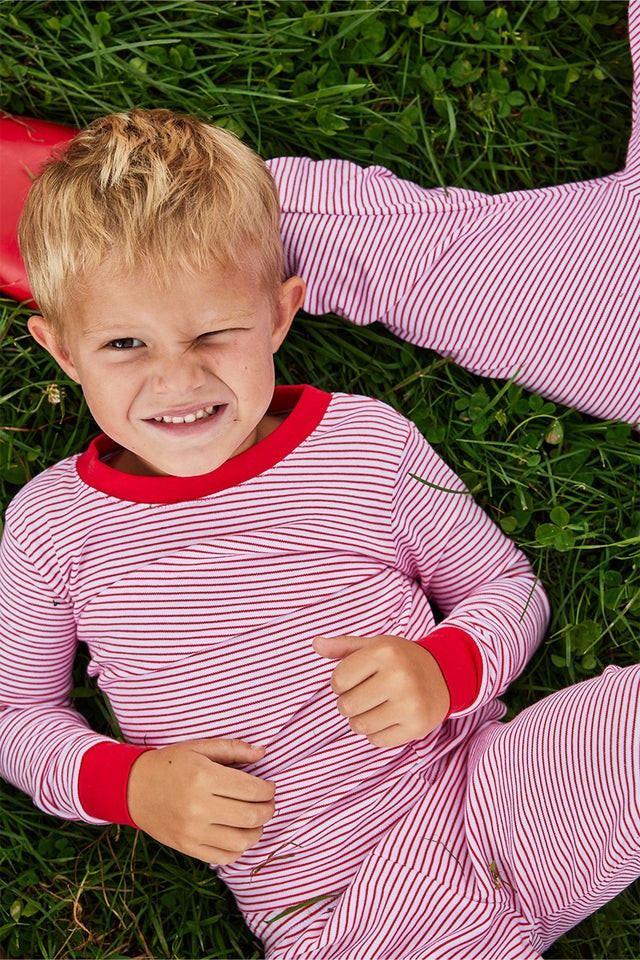 Kids Long-Long Set in Classic Red | LAKE Pajamas