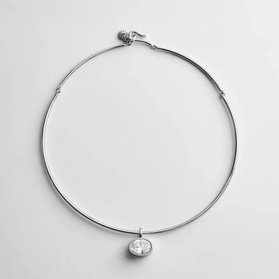 Lexi Crystal Collar Necklace - Silver | BaubleBar