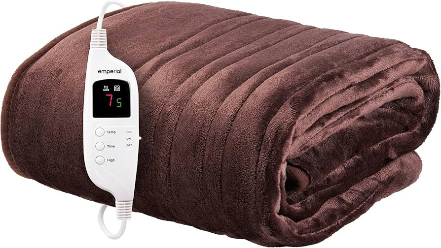 Emperial Heated Throw - Electric Heated Blanket - Machine Washable Fleece with Digital Remote, Ti... | Amazon (UK)