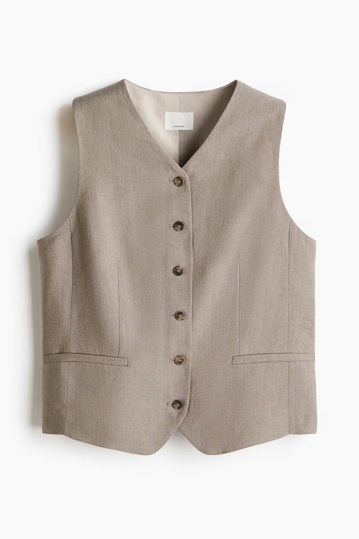 Chaleco de traje en mezcla lino | H&M (FR, IT, ES, PT, BE)