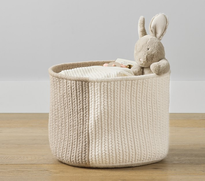 Two Toned Wool Blend Basket | Pottery Barn Kids