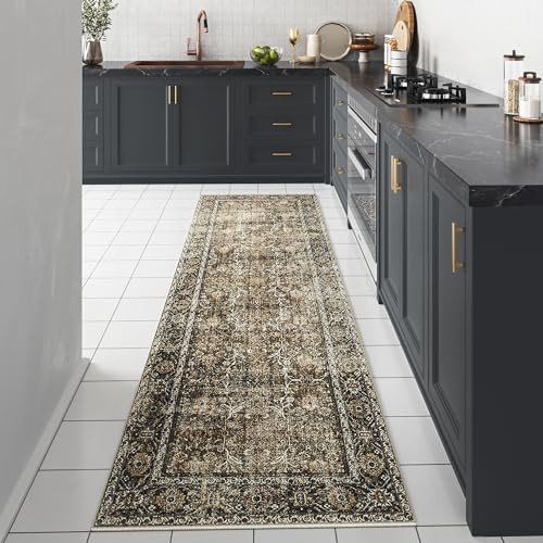 Loloi Layla 2'-6" x 9'-6" Runner Rug in Olive/Charcoal - Thick Area Rug, Soft Area Rug with, Vint... | Amazon (US)