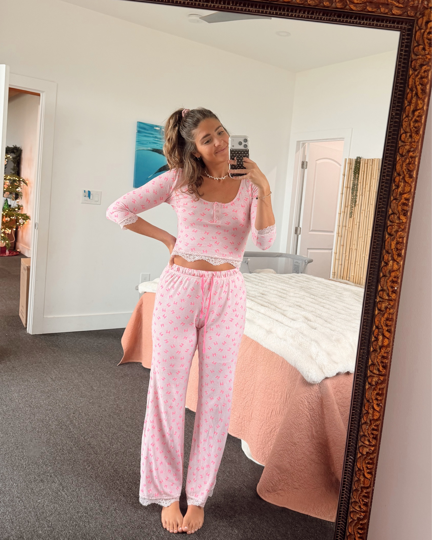 THE cutest pjs I’ve ever had in my life (on sale right now), also absolutely the comfiest jeans I’ve ever worn (incredibly stretchy, super high waisted), cute lil crop tshirt, the most adorable little baby Christmas onesie, and my husband’s favorite board shorts he wears all the time!! All from Nordstrom🫶🏽 

@nordstrom #nordstrompartner @shop.ltk #liketkit

#LTKHoliday #LTKootd #LTKmomlife