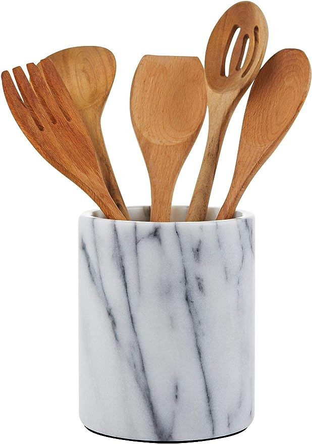 JEmarble Utensil Holder 5.5x6.5 inch(White) Utensil Crock Kitchen tools for Cooking Countertop No... | Amazon (US)