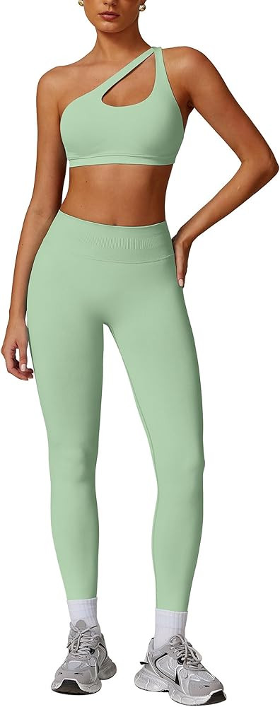 ABOCIW Women Workout Sets Seamless High Waist Scrunch Butt Lifting Gym Leggings Cutout One Should... | Amazon (US)