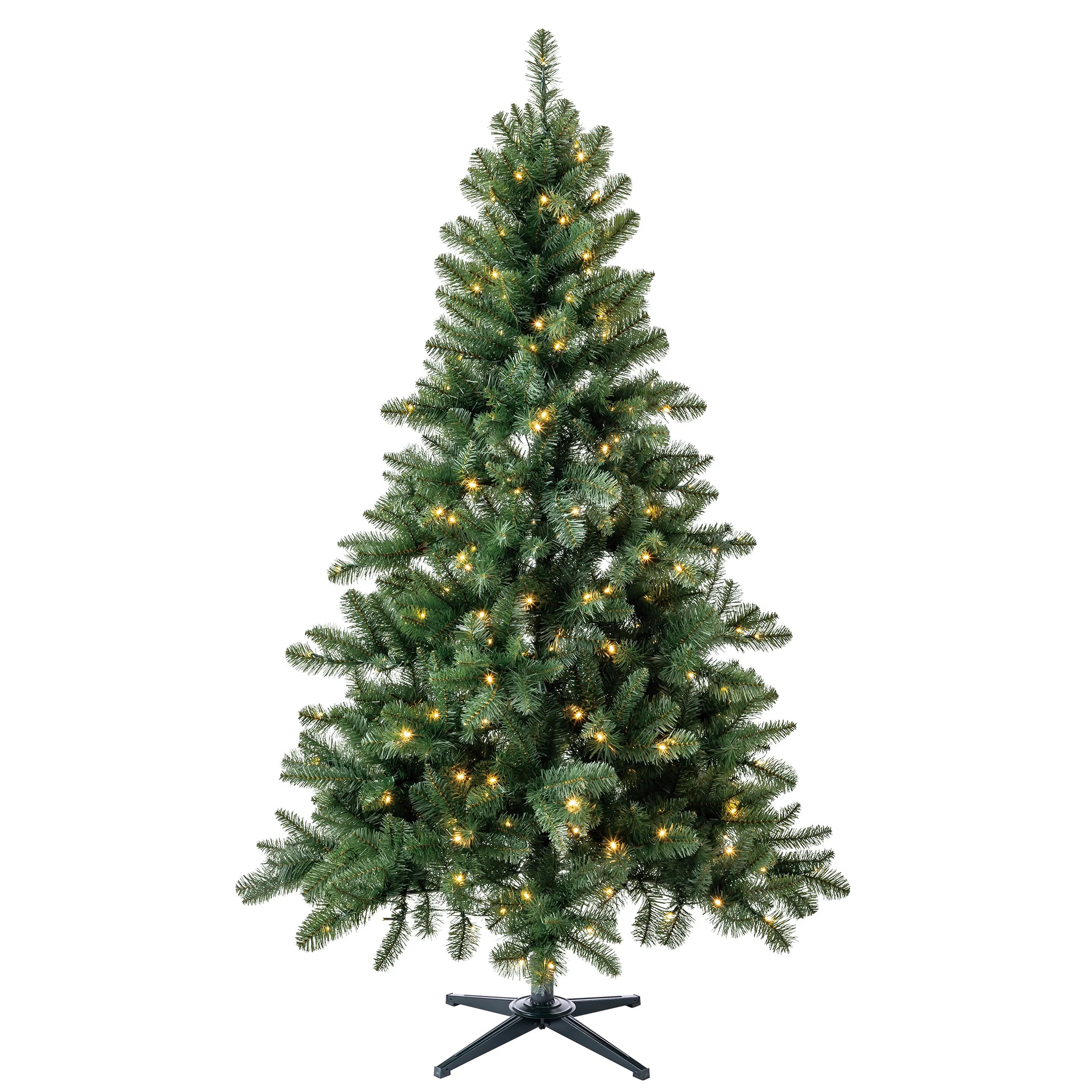 6.5’ Pre-Lit Windham Spruce Artificial Christmas Tree, Clear LED Lights, by Holiday Time | Walmart (US)