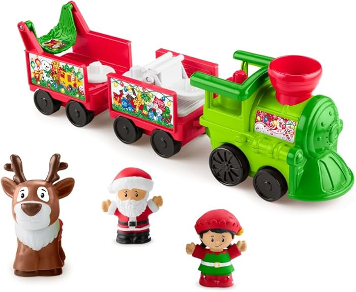 Fisher-Price Little People Toddler Toy Musical Christmas Train with Santa Elf & Reindeer Figures ... | Amazon (US)