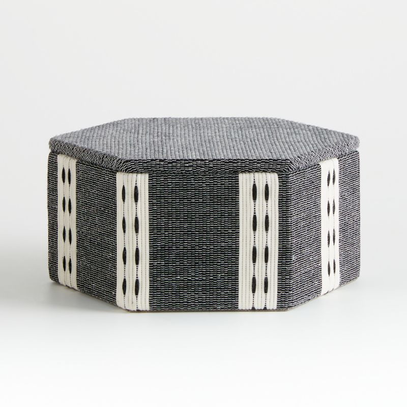 Koba Black/White Woven Hexagon Box + Reviews | Crate and Barrel | Crate & Barrel