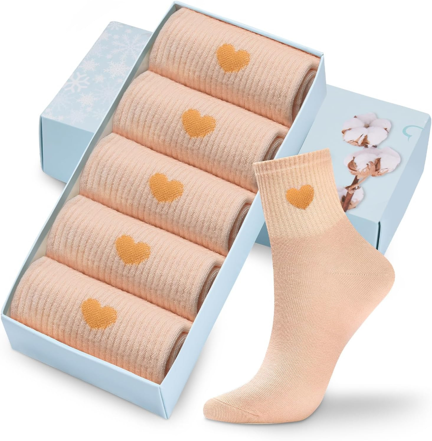 Corlap Women's Crew Socks Ankle High Cotton Fun Cute Athletic Running Socks Gifts For Women (5-Pa... | Amazon (US)