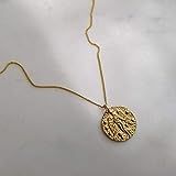 Gold Coin Necklace, Vintage Pendant Necklace, Gold Medallion Necklace, Angel Pendant Necklace, Gold  | Amazon (US)