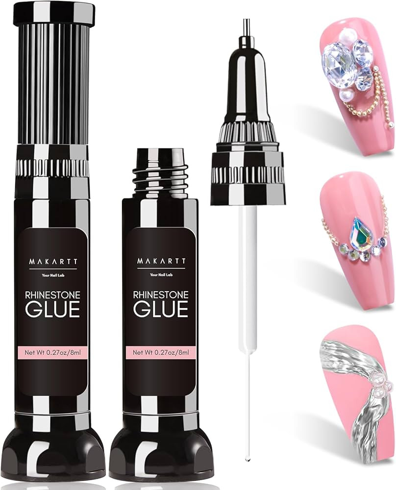 Makartt Nail Rhinestone Glue Gel, Upgrade Gel Nail Glue with Brush Pen Tip Super Strong Adhesive ... | Amazon (US)
