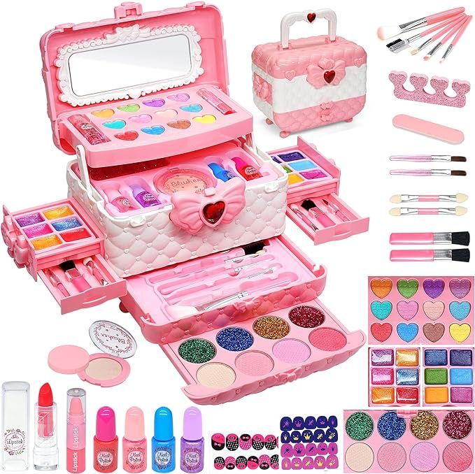 Kids Makeup Kit for Girl - Kids Makeup Kit Toys for Girls,Play Real Makeup Girls Toys, Washable M... | Amazon (US)