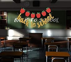 Back to School Banner Apple Garland Banner for First Day of School Classroom Decor Teacher Gifts ... | Amazon (US)