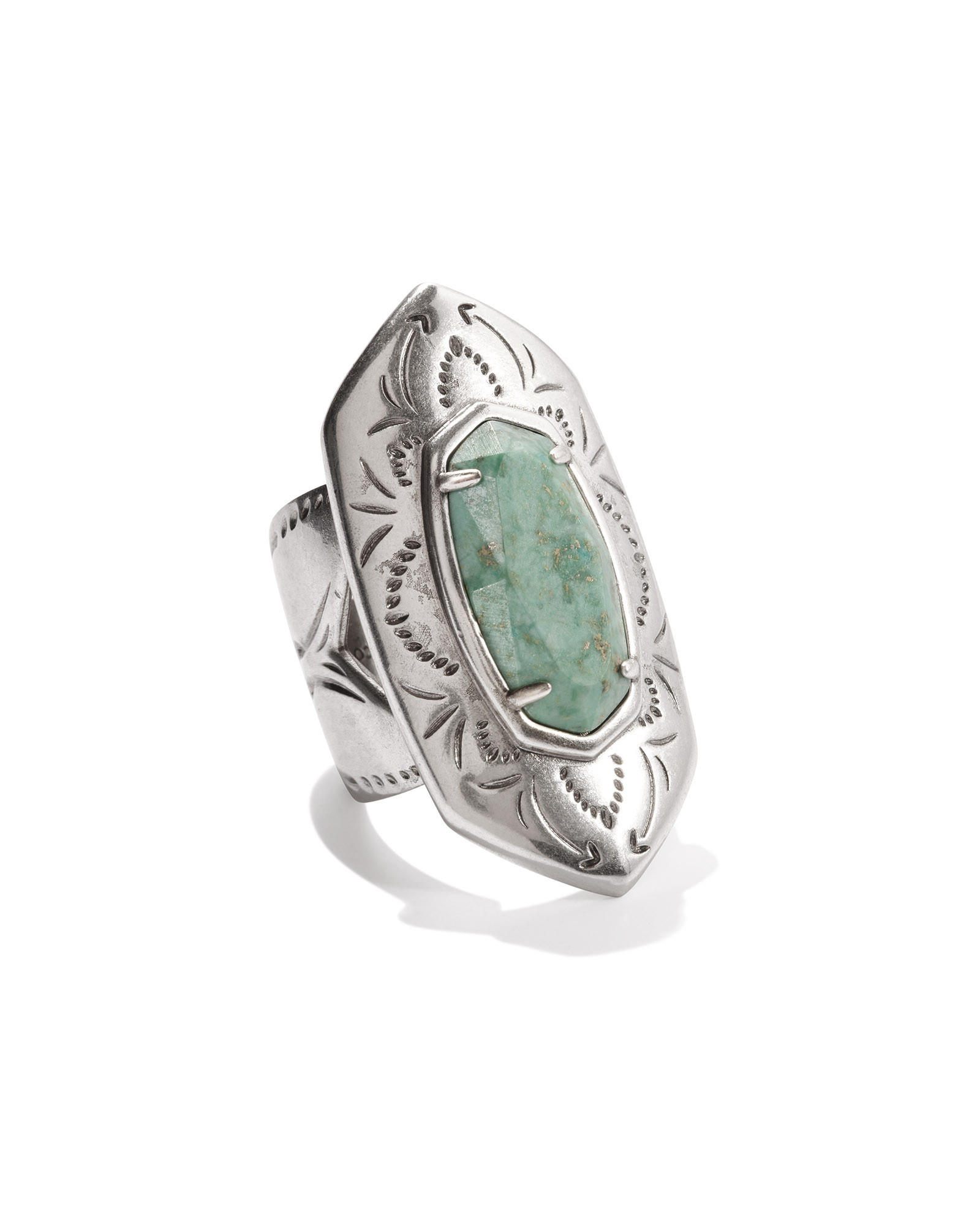 Keziah Vintage Gold Cocktail Ring in Raspberry Variegated Magnesite | Kendra Scott
